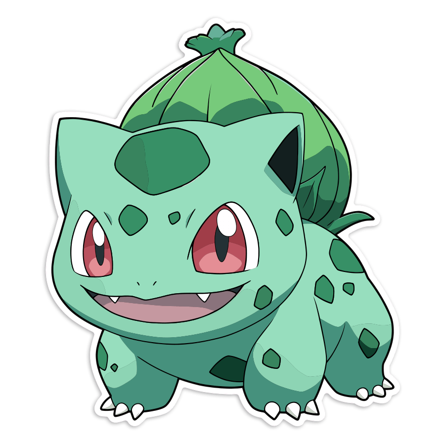 Adesivi per Auto e Moto: Bulbasaur pronto alla lotta Pokémon
