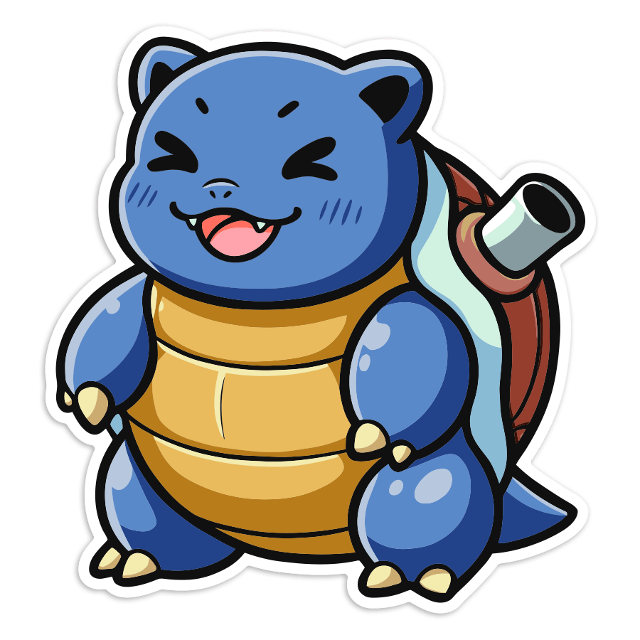 Adesivi per Auto e Moto: Blastoise chibi felice Pokémon