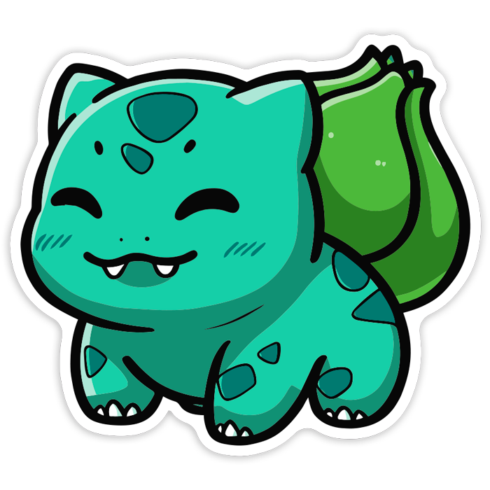 Adesivi per Auto e Moto: Bulbasaur Pokémon Chibi