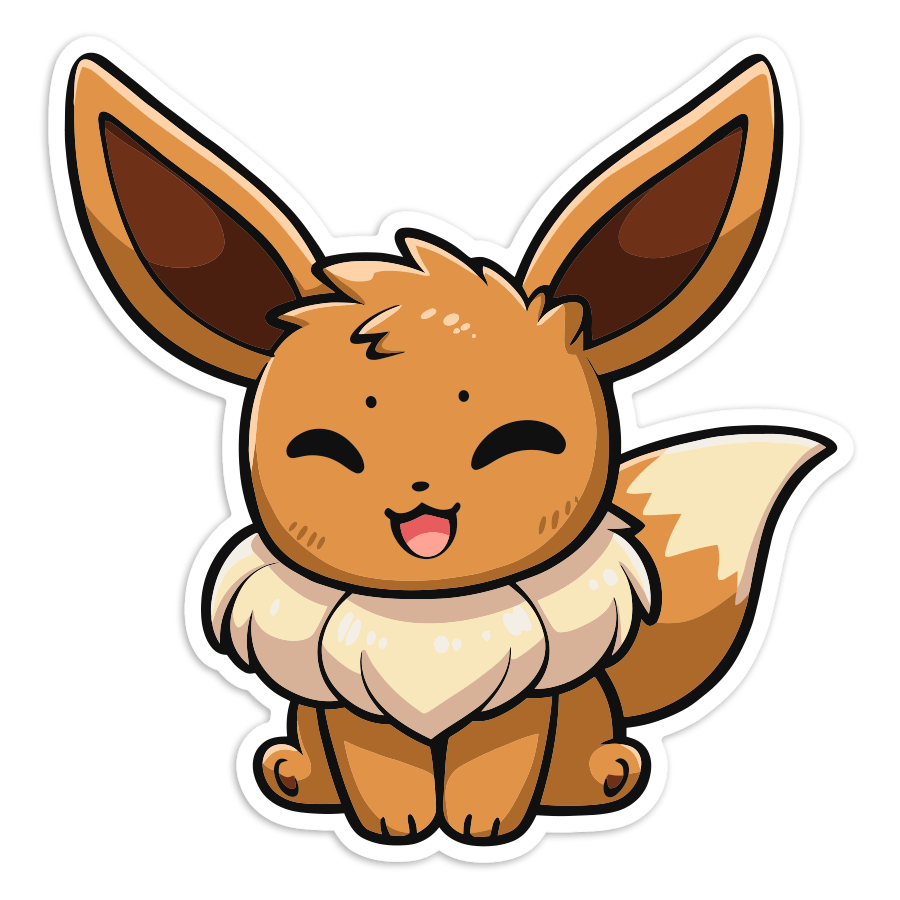 Adesivi per Auto e Moto: Eevee Pokémon Chibi