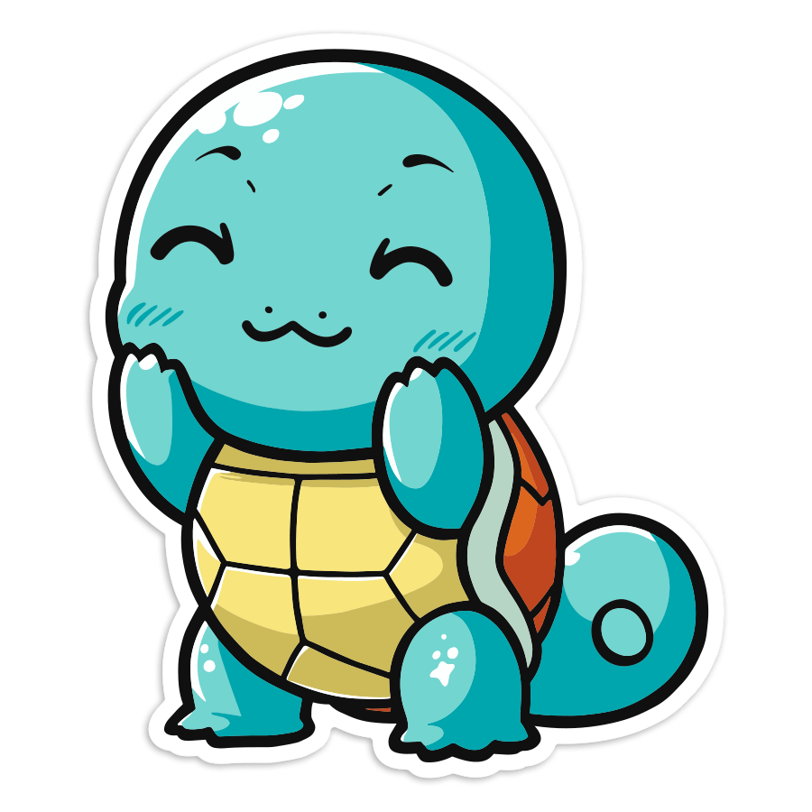 Adesivi per Auto e Moto: Squirtle Chibi Pokémon