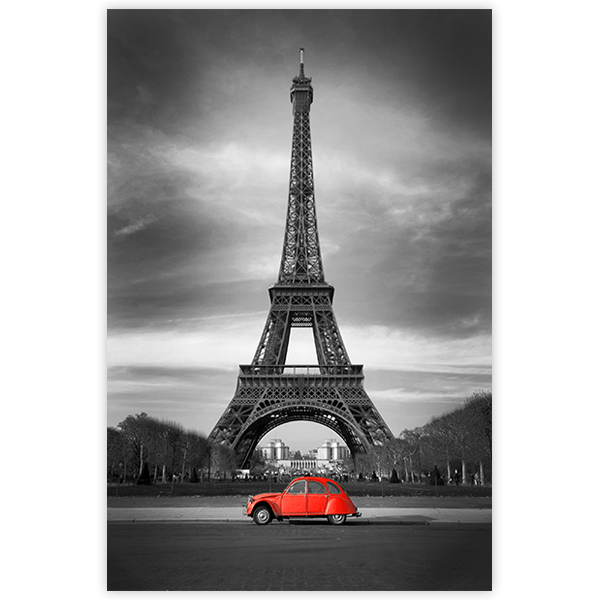 Adesivi Murali: Auto di fronte alla Torre Eiffel