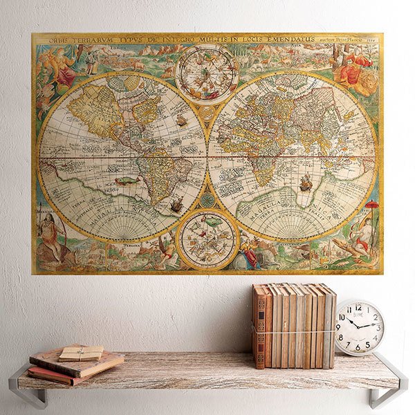 Adesivi Murali: Poster adesivo Mappa del mondo 1594