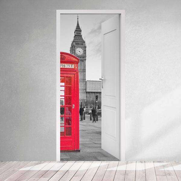 Adesivi Murali: Porta aperta Londra cabina