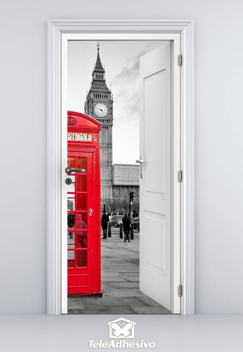 Porta aperta londra cabina Adesivi per porte vetro
