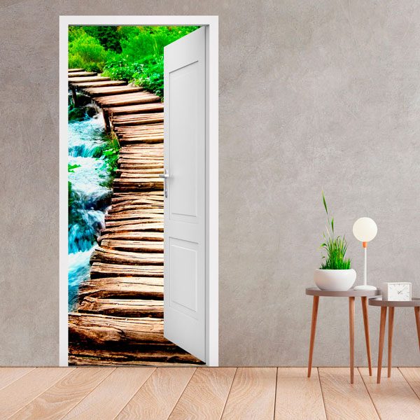 Adesivi Murali: Porta aperta ponte di legno
