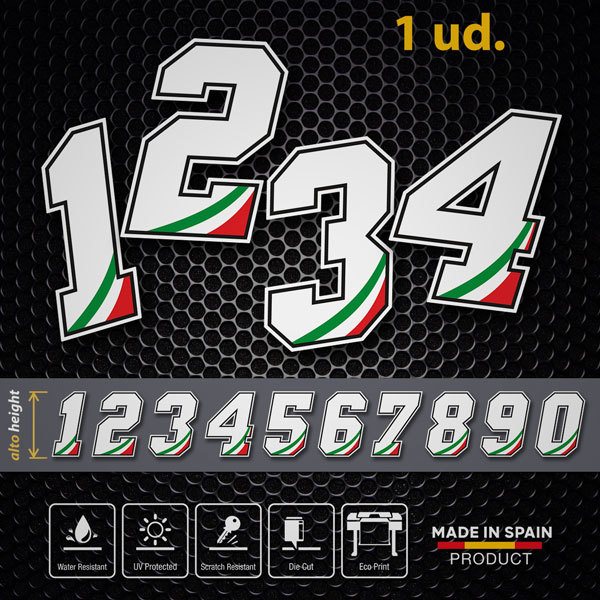 Adesivo moto Numeri Italia