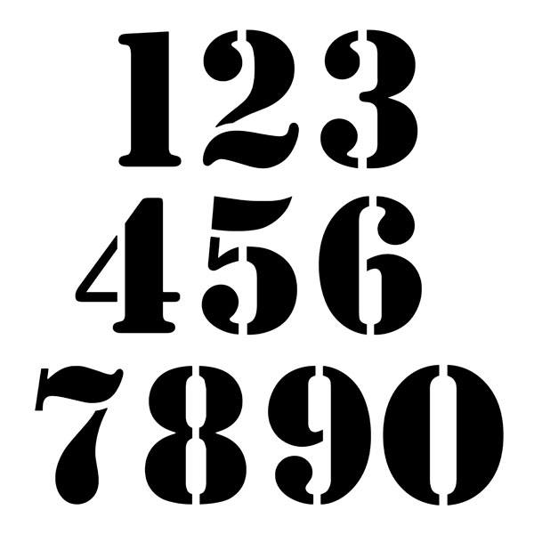 Adesivi per Auto e Moto: Numeri old stencil