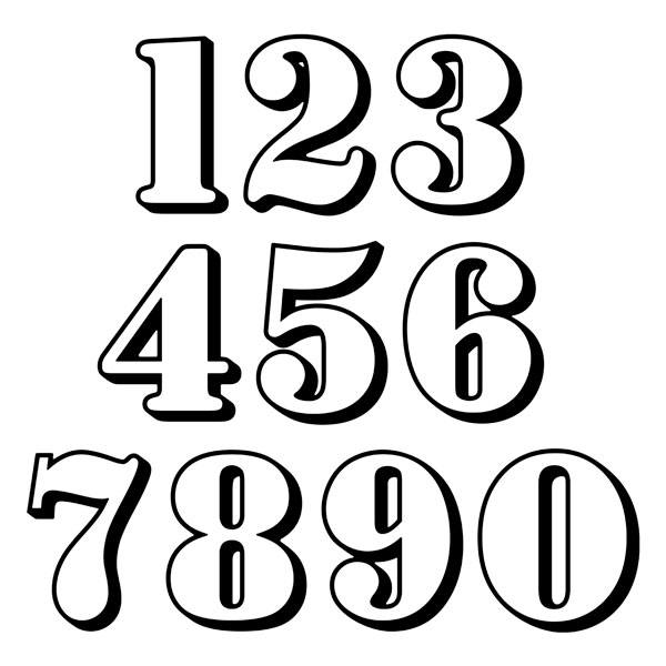 Adesivi per Auto e Moto: Numeri old stencil border