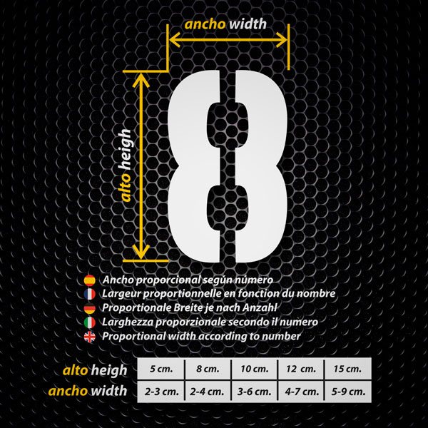 Adesivi per Auto e Moto: Numeri stencil NJL