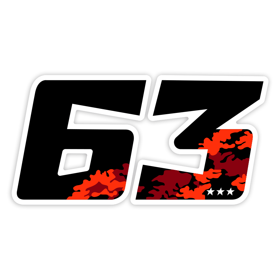 Adesivi per Auto e Moto: Numero 63 MotoGP Francesco Bagnaia