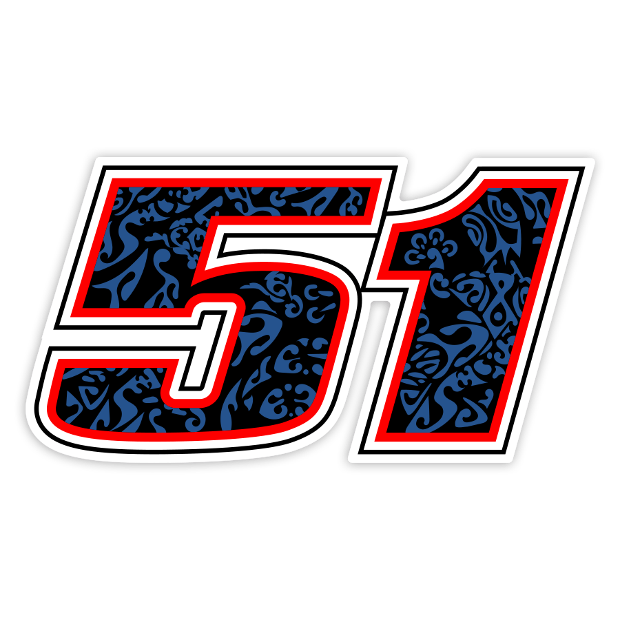 Adesivi per Auto e Moto: Numero 51 MotoGP Michele Pirro