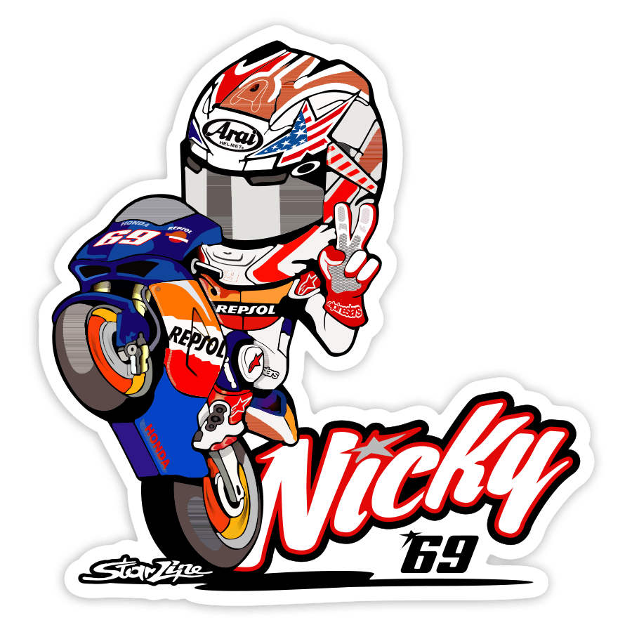 Adesivi per Auto e Moto: Nicky 69 MotoGP Nicky Hayden