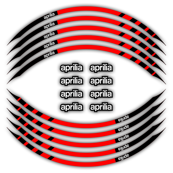 Adesivi per Auto e Moto: Kit adesivo ruote Strisce Aprilia