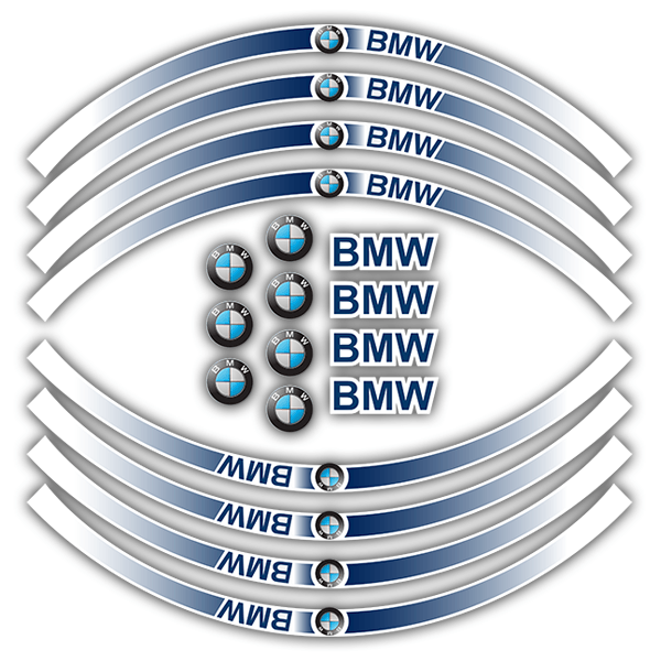 Adesivi per Auto e Moto: Kit adesivo ruote Strisce BMW Classic