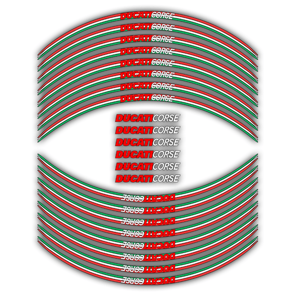 Adesivi per Auto e Moto: Kit adesivo ruote Strisce  Ducati Italia