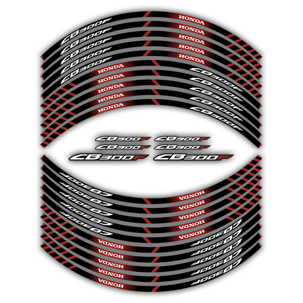 Adesivi per Auto e Moto: Kit adesivo ruote Strisce Honda CB 300F