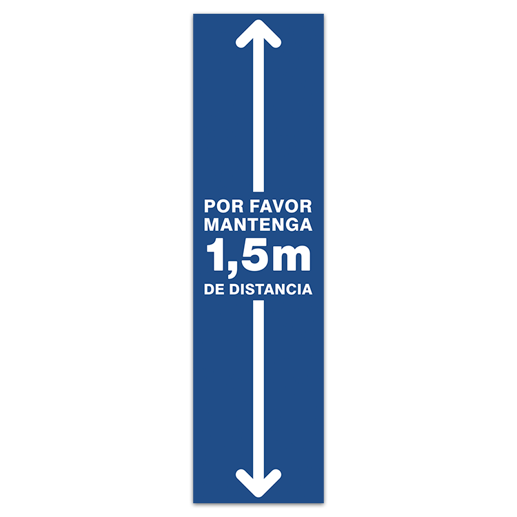 Adesivi per Auto e Moto: Adesivo Pavimento 1,5m di Distanza - Spagnolo