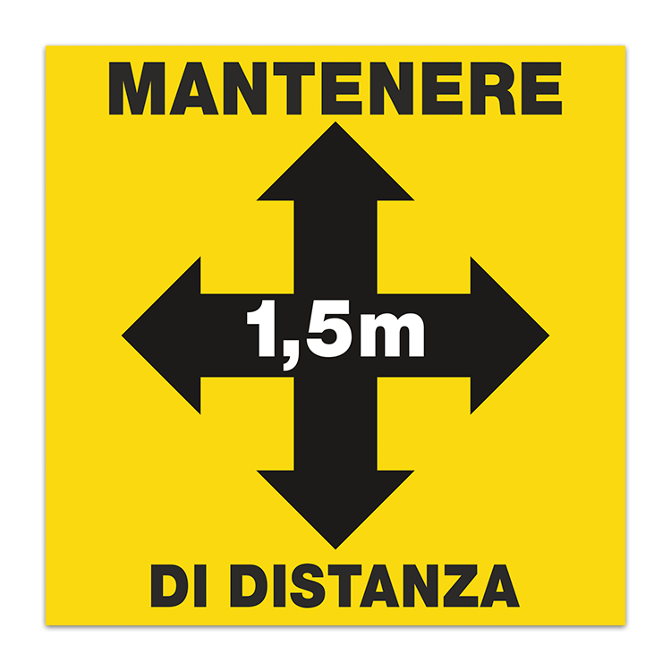 Adesivi per Auto e Moto: Adesivo Pavimento Mantenere 1,5m di Distanza