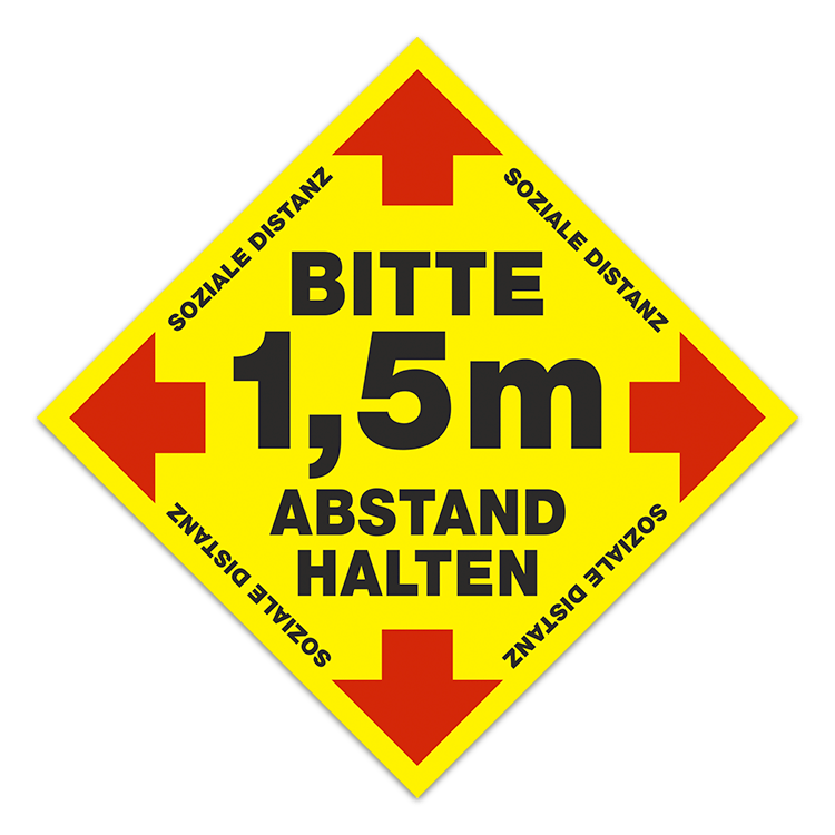 Adesivi per Auto e Moto: Adesivo Pavimento Mantenere 1,5m 2 - Tedesco