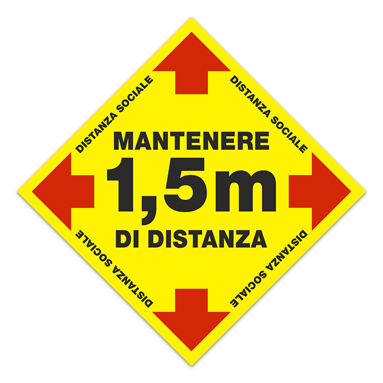 Adesivi per Auto e Moto: Adesivo Pavimento Mantenere 1,5m di Distanza 2