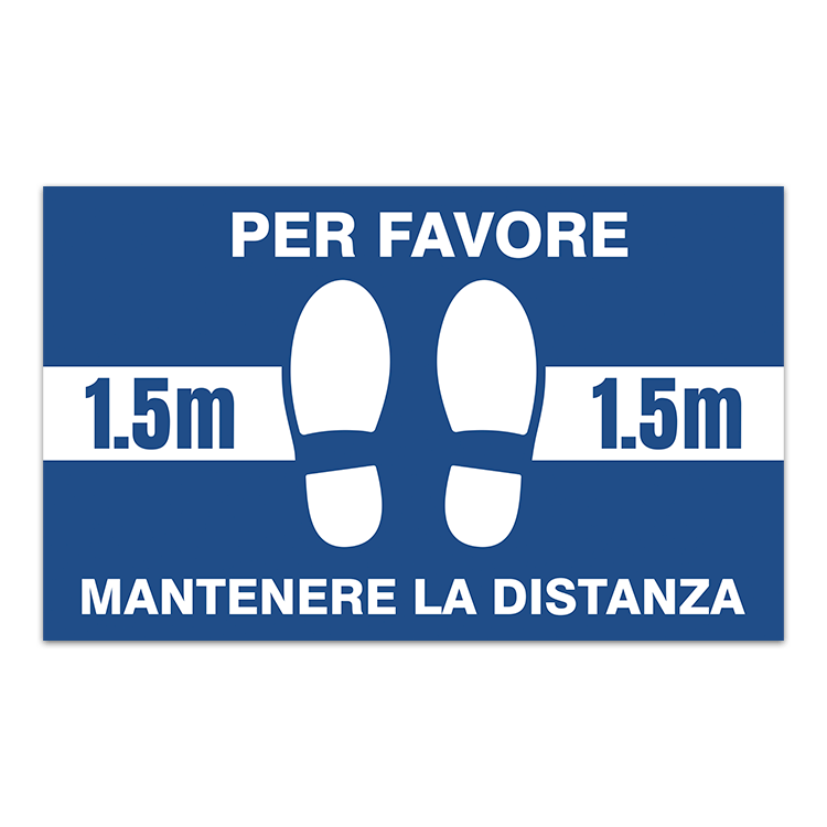 Adesivi per Auto e Moto: Adesivo Pavimento Mantenere 1,5m di Distanza 3