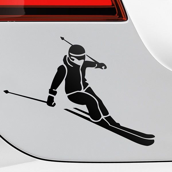 Adesivo auto e moto Discesa con gli sci