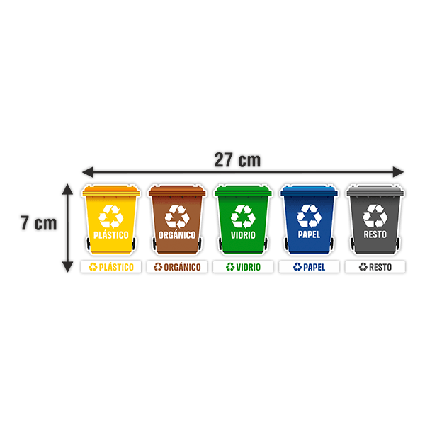 Adesivi per Auto e Moto: Set 5X adesivi per il riciclaggio in spagnolo