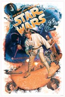 Adesivi Murali: Star Wars Retro Luke Skywalker 3