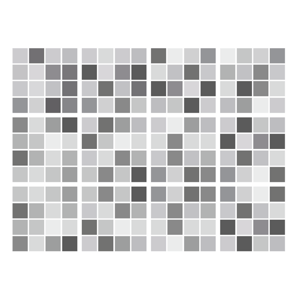 Adesivi Murali: Kit 48 adesivo per Piastrelle Mosaico grigio