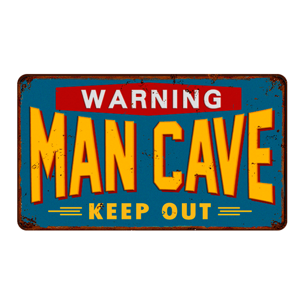 Adesivi Murali: Warning Man Cave