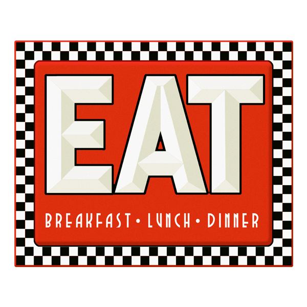 Adesivi Murali: Eat Breakfast Lunch Dinner