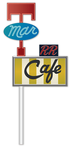 Adesivi Murali: Segno Mar Cafe RR Twin Peaks destra