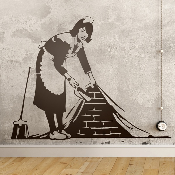 Adesivi Murali: La donna delle pulizie, Bansky