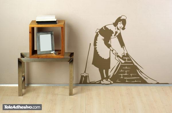 Adesivi Murali: La donna delle pulizie, Bansky