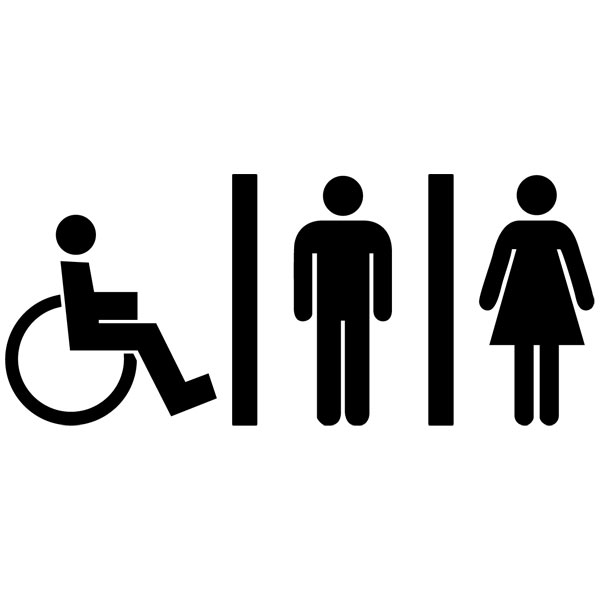 Adesivi Murali: WC Mixto persone disabili