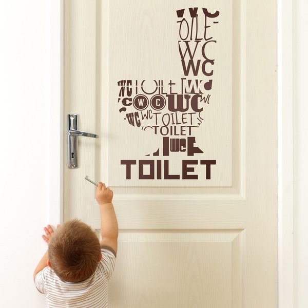 Sticker Murali Bagno Toilet lingue