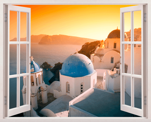 Adesivi Murali: Tramonto a Santorini