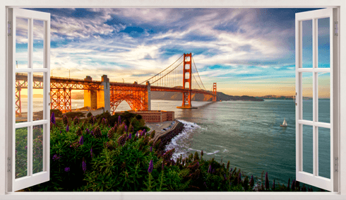 Adesivi Murali: Golden Gate panoramico