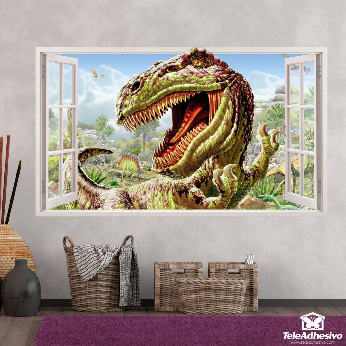 Panorama dinosauro Adesivi murali cameretta
