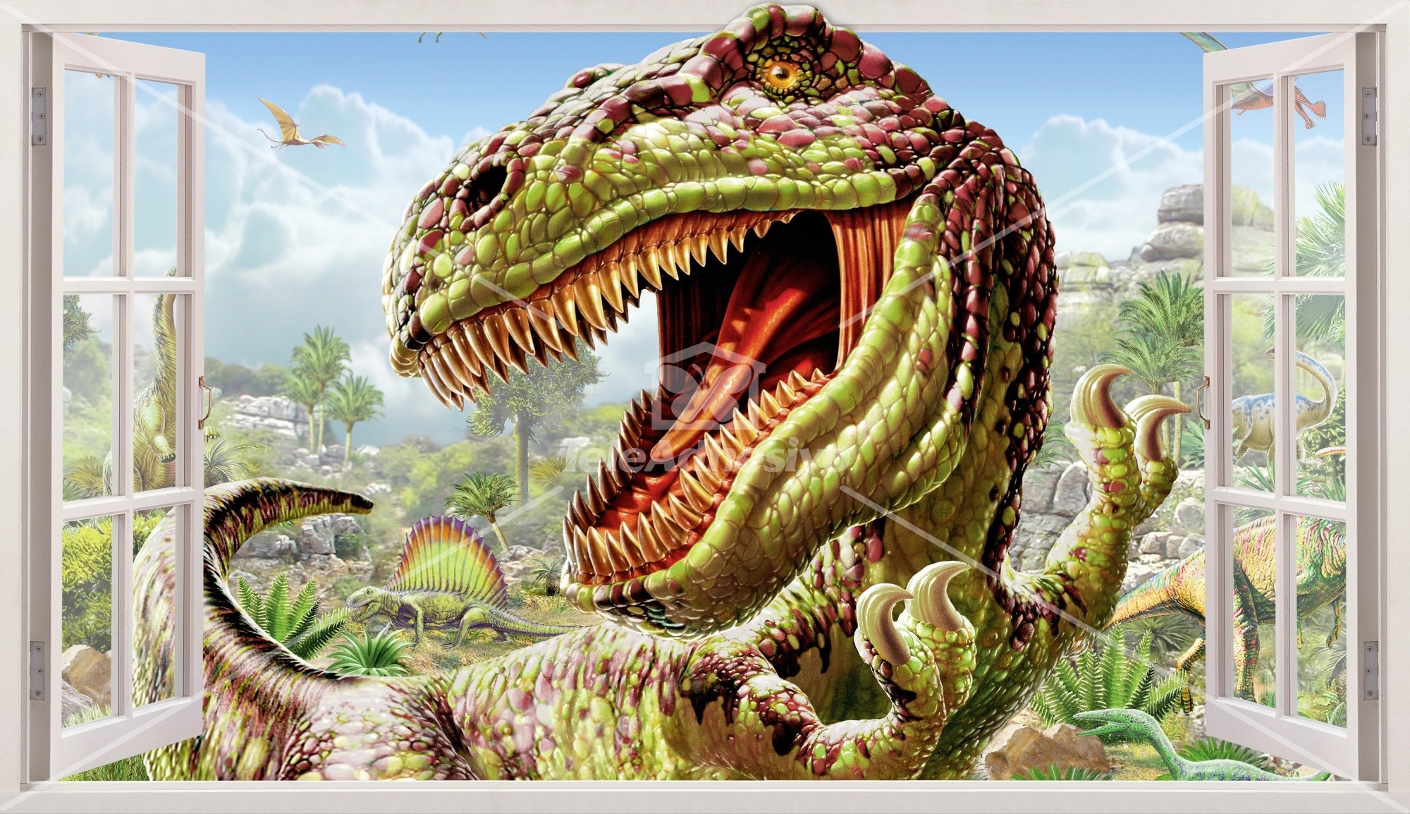 Panorama dinosauro Adesivi murali cameretta