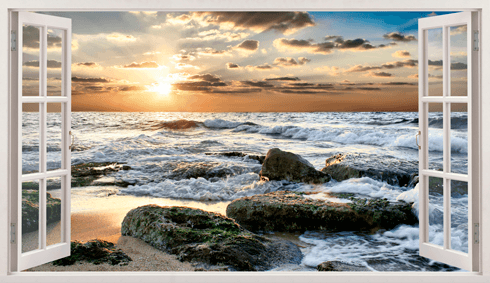 Adesivi Murali: Panorama Spiaggia Black Rock