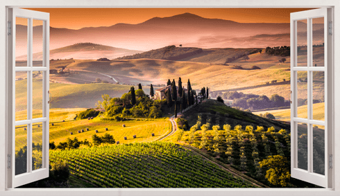 Adesivi Murali: Panoramica Toscana italiano