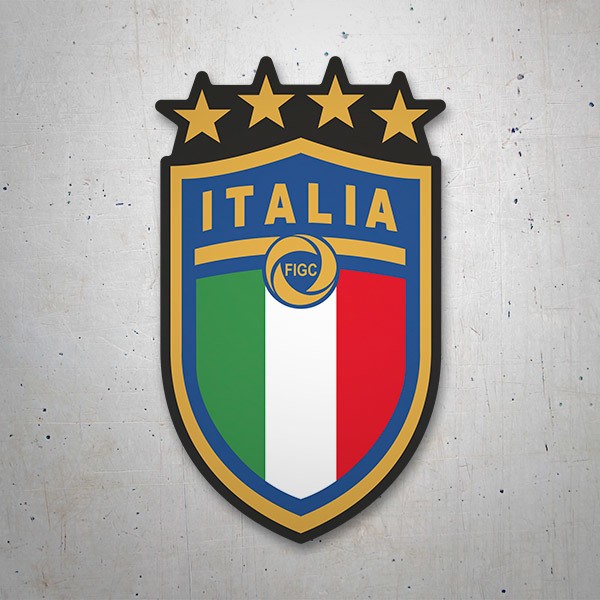 Adesivi per Auto e Moto: Italia calcio stemma nero