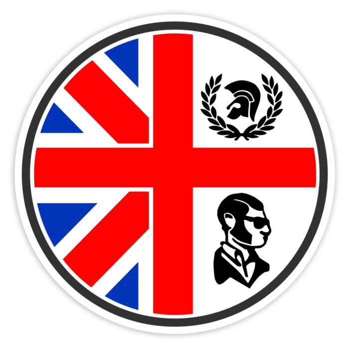 Adesivi per Auto e Moto: Emblema Skinhead UK con Croce e Trojan