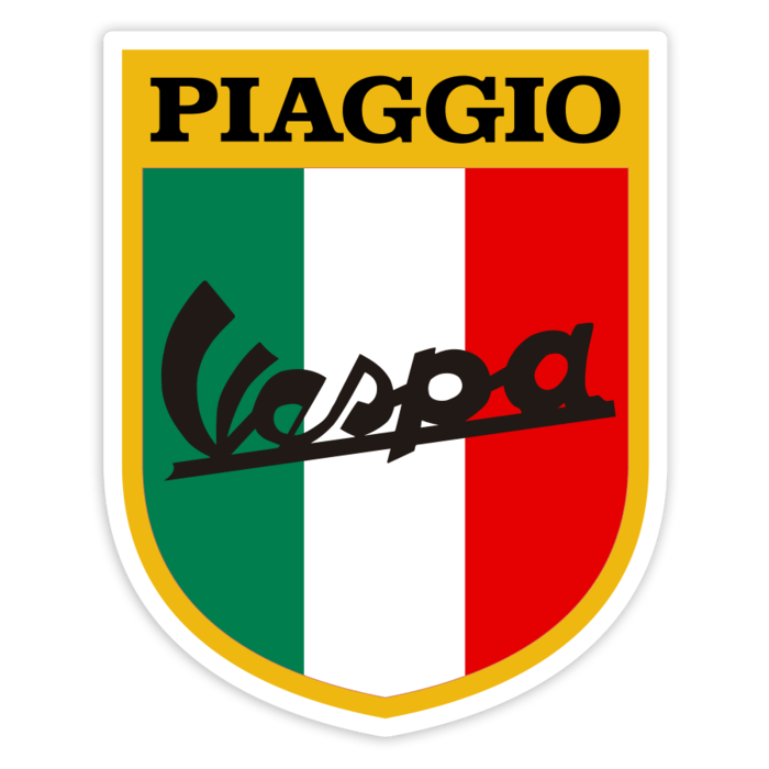 Adesivi per Auto e Moto: Stemma Classico Vespa Italia con Piaggio