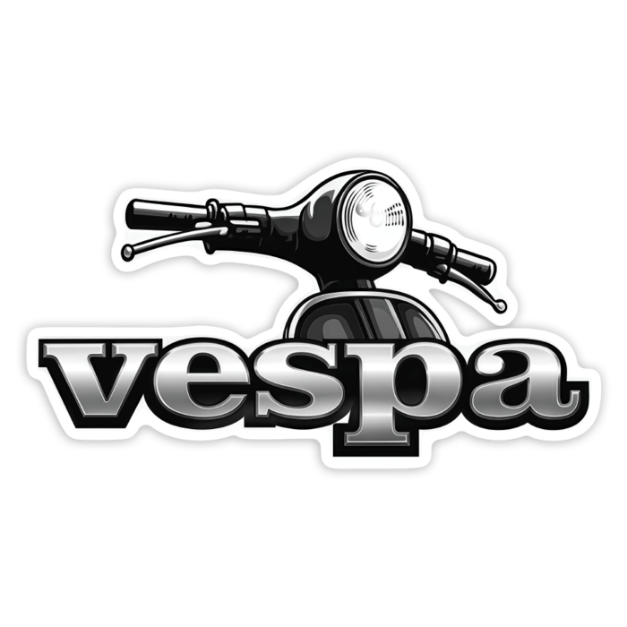 Adesivi per Auto e Moto: Fronte Vespa Grigia