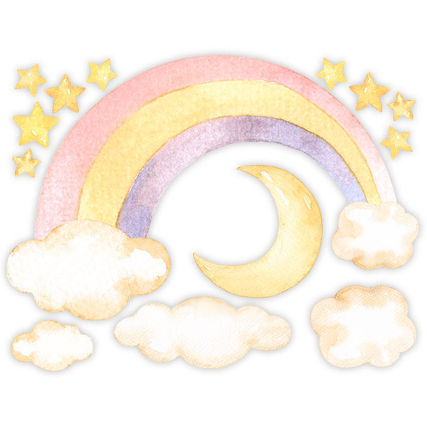 Adesivi per Bambini: Kit acquerello arcobaleno