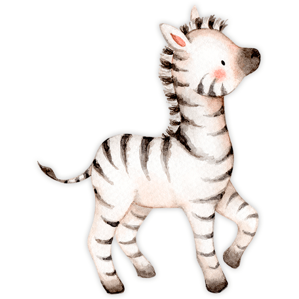 Adesivi per Bambini: Acquerello zebra