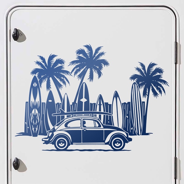 Adesivi per camper: Volkswagen, spiaggia e surf